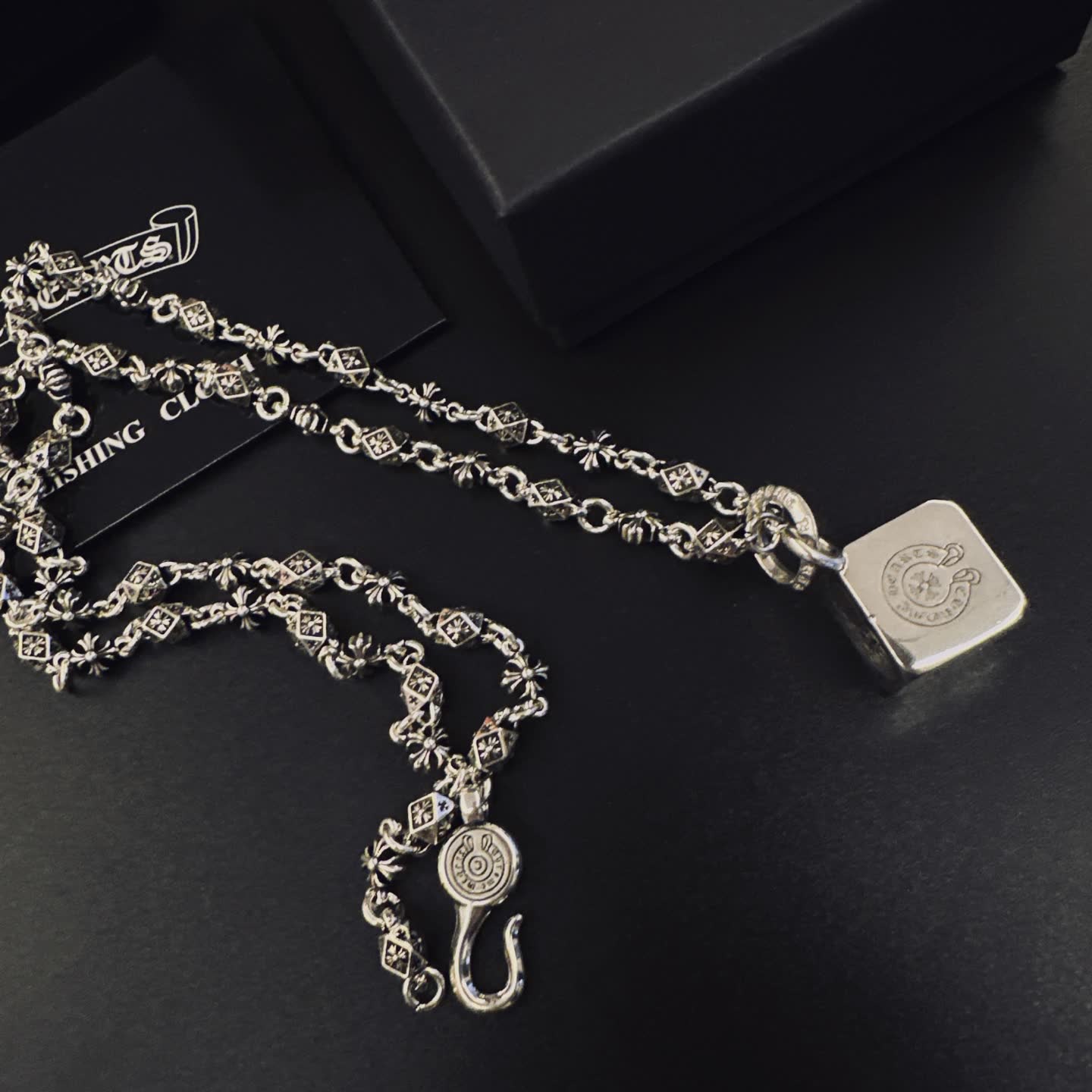 Chrome Hearts Silver Chain with Star and Diamond Design